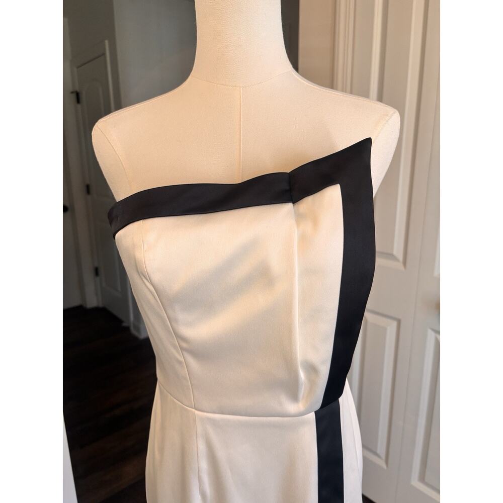 Vince Camuto Strapless Ivory Black Sheath Dress 4 NWT Cocktail - Picture 3 of 12